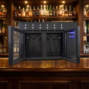 Smart Touch Screen 6 Bottle Wine Dispensing Cabinet with Cooling Technology