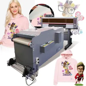 New Full-Automatic PET Film Roll Digital A1 600mm DTF Sticker 2pcs Epson I3200/4720 Printhead Heat Transfer Printing Machine