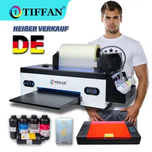 TIFFAN A3 Flatbed Printer New Condition DTF Transfer T-shirt Printing Machine with Laminator Pigment Ink A3 Size
