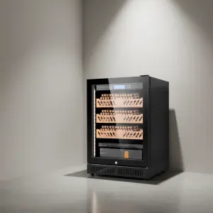 Electronic Cigar Cabinet Custom Logo Air Cooling Temperature Controlled Humidor Electric Cigar Humidor Cabinet