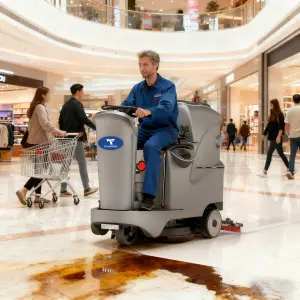 Cleanhorse X4 Electric Single Brush 4500/h Ride-On Industrial Floor Scrubber Machine New Self-Propelled Supermarket Ceramic
