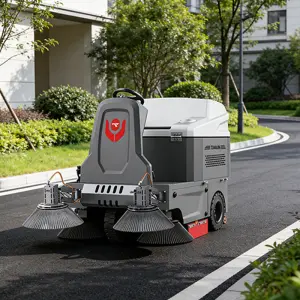 CleanHorse M5 New Electric Ride-on Self-Propelled Floor Sweeper 4 Side Brushes 48V80Ah Battery 1400-2100mm Cleaning Width 180L