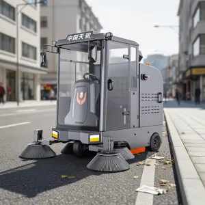 CleanHorse M2 Ride-On Self-Propelled Warehouse Dust Cleaning Machine 48V100Ah Outdoor Sweeper 200L Dust Box for Logistics Hub