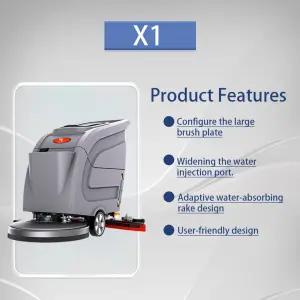 CleanHorse X1 New Walk-Behind Industrial Floor Scrubber Manual High Efficiency Hospital Hygiene Solution Cleaning 530mm 800mm
