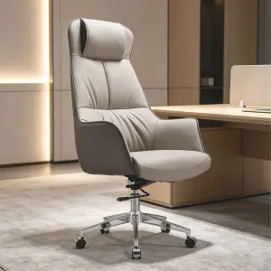 B2B Contract Office Seating Supplier Modern CEO Studio Contemporary All-Upholstered Leather Swivel Ergonomic Executive Chair