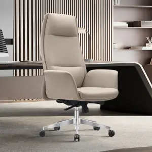 Promotional Office Furniture Manager Chair Reclining Brown Genuine Leather Executive Office Chair Leather