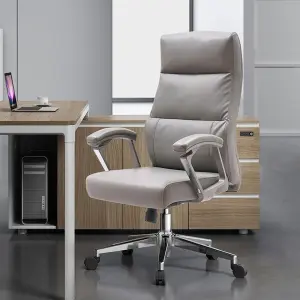 China Manufacturers Swivel High Back Premium Desk Work boss Executive comfort High Density Foam Modern Leather Office Chair