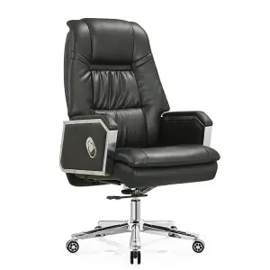High Quality High Back Luxury Comfortable Genuine Leather Manager Executive Chair Reclining Boss Office Chair Leather