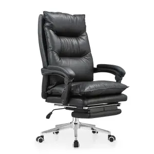 Wholesale Soft Ergonomic Office Furniture Silla Escritorio Executive Recliner Boss Chairs Luxury Black Pu Leather Office Chair