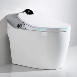 Water Closet No Water Pressure Modern Design Grey Smart Toilet Automatic Ceramic One Piece Sanitary Ware Intelligent Wc Toilet