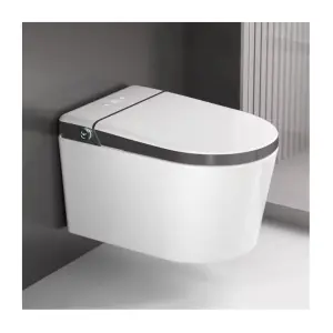 New Arrival Intelligent Wall Mounted Sanitary Ware Bathroom Automatic Hanging Water Closet Ceramic Wall Hung Smart Toilet