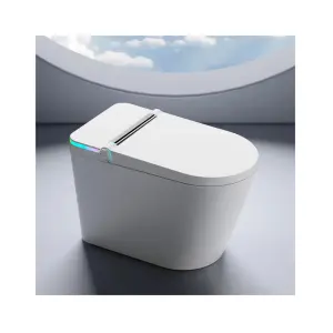 Color Ambient Light Elongated Intelligent Sanitary Ware Water Closet Bathroom Automatic Floor Mounted Ceramic Smart Toilet