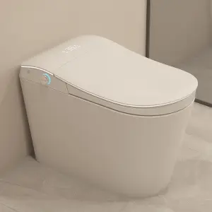 Woman Elegant Curved Shape Floor Mounted Intelligent Ceramic WC Toilet Bathroom Auto Foot Sensor Smart Toilet Commode