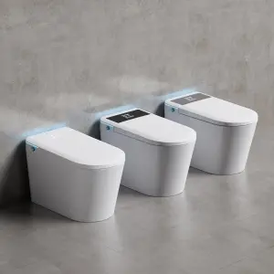 U Shape New Arrival Floor Mounted Intelligent Ceramic Water Closet Bathroom UV Auto Foot Sensor Smart Toilet Commode