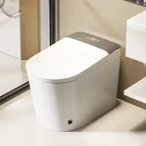No Water Pressure Limit Small Size Luxury Intelligent Water Closet Bathroom Auto Foot Sensor One Piece Toilet Commode