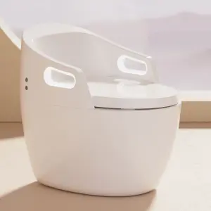 Old Man Design Armrest Semi-ring Back Design Intelligent Ceramic Automatic Bathroom Ceramic Floor Mounted One Piece Smart Toilet