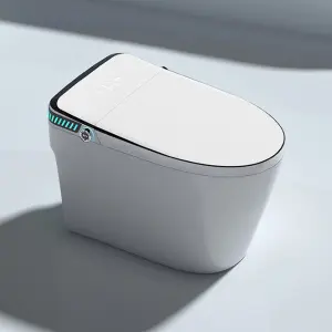One Piece No Pressure Limit Intelligent Floor Mounted Water Closet Bathroom Ceramic Auto Open Seat Smart Toilet