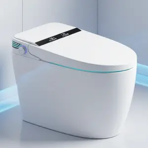 White Color Floor Mounted Intelligent Ceramic Handmade Sanitary Ware Bathroom Water Closet Smart Toilet Commode