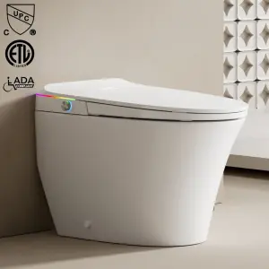 IPX4 LED Screen Display CUPC ETL ADA Good Quality Intelligent Floor Mounted Sanitary Ware Ceramic One Piece Smart Toilet Bowl