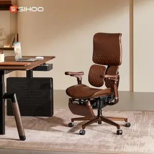 SIHOO S300L Top-Grain Bull Leather High Luxury Executive Chair Manager Chair Floating Wing Lumbar Support Quality Office Chair