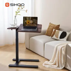 Simple Square Bed Side Desk Pneumatic Lift Adjustable Desk D01 Office Desk Small Narrow Side Table for Sofa Bed