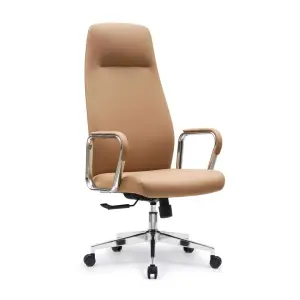 Premium Luxury High Quality Elegant Executive Comfortable High Back Reclining Adjustable Function Cowhide Leather Office Chair