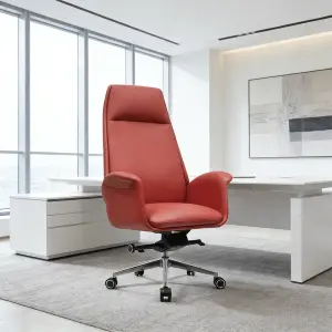 Y010A High Back Ergonomic Swivel Reclining Leather Height Adjustable Modern Office Chair for Hotel and Office Use