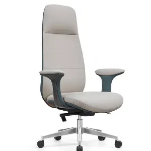 Luxury Executive Leather Office Chair Source Manufacturer Aluminum Base for Commercial Office Project Wholesale Supply