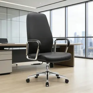 Y021B High Back Ergonomic Swivel Reclining Leather Height Adjustable Modern Office Chair for Hotel and Office Use
