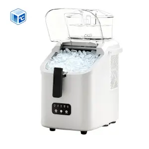 ETL Portable Countertop Ice Maker White Storage Capacity 12kg/24h Auto-Cleaning Bullet Ice Ice Maker Machine Home With Handle