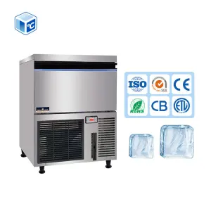 CE ETL Certified Commercial Ice Tube Machine 30kg Automatic 28*28*32mm 48*48*58mm Big Tube Ice Making Machine 660*670*860mm