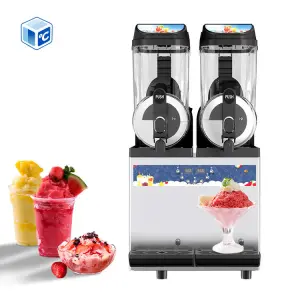 Commercial Slushy Maker Machine 2 Cylinder 12L*2 201 Stainless Steel Slush Machine Frozen Drink For Commercial