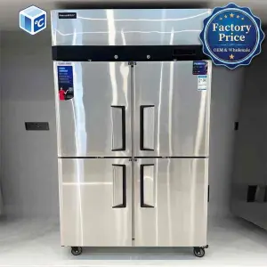 Factory Price Stainless Steel Air Cooling Four Door Dual Temperature Kitchen Refrigerator Vertical Commercial Kitchen Freezer