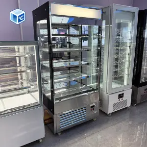 Wholesale Cake Display Showcase Refrigerator Glass Door 180L 220L 360L Stainless Steel Commercial Cake Bread Display Fridge