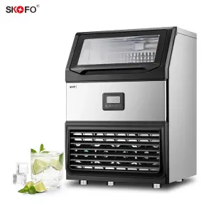 Commercial Stainless Steel Ice Cube Maker Machine with Touchpad Control 20-30kg/Day Capacity
