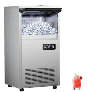 Commercial Fast Ice Maker Machine 11kg Storage Stainless Steel Counter Freestanding for Home