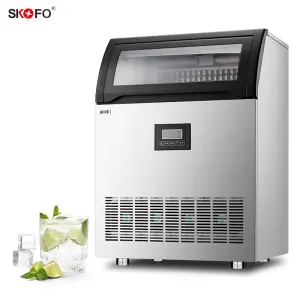 ETL Certified Free Stand Ice Maker Stainless Steel Self-contained Commercial Ice Maker Machine Cube Ice Machine for Restaurant