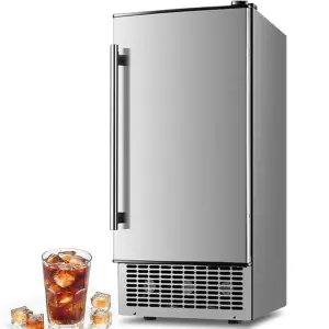 100 Lbs/Day Undercounter Built-in Ice Maker Machine Reversible Door Commercial Use Tap Water Input Ice Cube Maker 10KG Storage