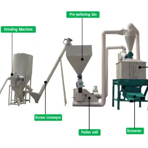 1-2 Tons/Hour  Livestock Animal Feed Production Line Feed Pellet Making Machine and Packaging