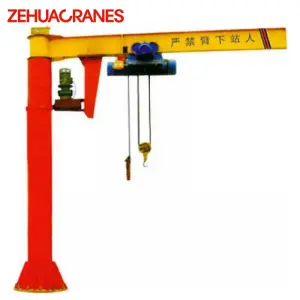 BZD Model Pillar Mounted Jib Crane with Electric Hoist 360 Degree Rotation 5T Workshop Cantilever Crane