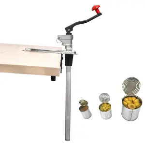 Manual Cast Iron Can Opener Commercial Table Clamp Adjustable Height 0-40cm for Restaurant Kitchen Bar