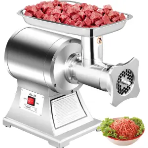 New 1100W Commercial AL-22 Model Meat Grinder & Mincer Electric 2-in-1 Sausage Stuffer with 300kg/h Capacity