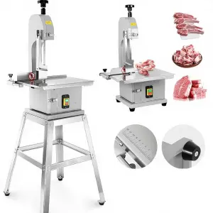 New 2500W Commercial Electric Meat Bandsaw 18.7x12" Stainless Steel Vertical Bone Saw 0.04-7.8" Cutting Thickness Restaurant Use