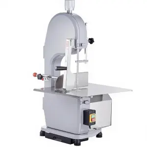 Commercial Electric Meat Bandsaw 1100W Stainless Steel Countertop Bone Saw Machine Restaurant Farm Use 19.3x15" 0.16-7.9"