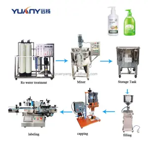 Semi-Automatic Liquid Soap Production Plant Laundry Detergent Hand Wash Mixing Homogenizer Mixer Complete Line