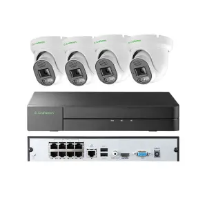 GAU-DFI-M8SS-K4 8MP Infrared POE Security Camera Indoor/Outdoor Night Vision SD Card Human Detection CCTV NVR IP Network Cloud