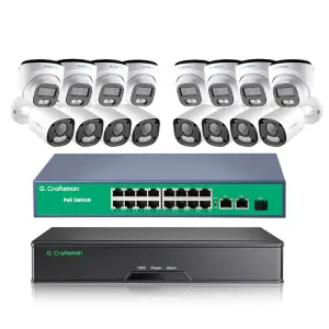 GX-YUHFI-M8S-K16 Ultra 4K UHD NVR Kits 16 Pieces Sony IMX415 8MP POE Security Camera System 14TB Hard Disk Optional