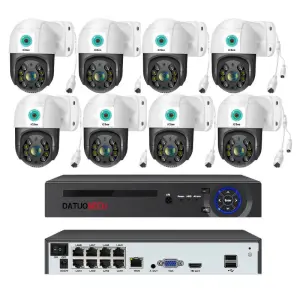 XMEye VMS 8MP 8CH POE PTZ CCTV Camera H.265 IP66 2k 4k Ai Smart Ip POE PTZ Security Camera System 4MP POE PTZ Cctv Camera Kit