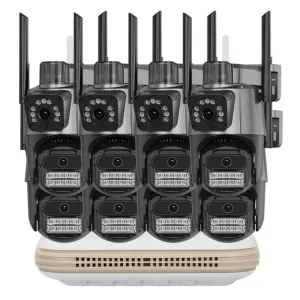 Icsee 8CH 6MP Wireless Security Camera System 8CH WiFi Outdoor PTZ Camera Nvr Kit 6MP WiFi NVR Dual Lens Camera System