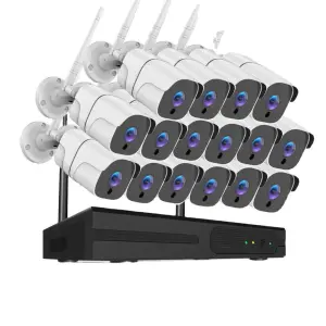 EseeCloud 16CH Outdoor Security 5MP Network Camera Kit Surveillance System Wireless Wifi Nvr Kit 3MP 16CH Security Camera System